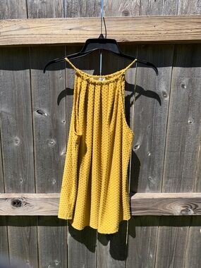 Green Envelope Mustard Textured Halter Camisole
